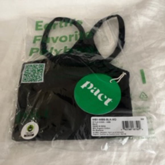Pact, Organic, Black, Modern Racerback Bra, Medium, NWT - Picture 7 of 10